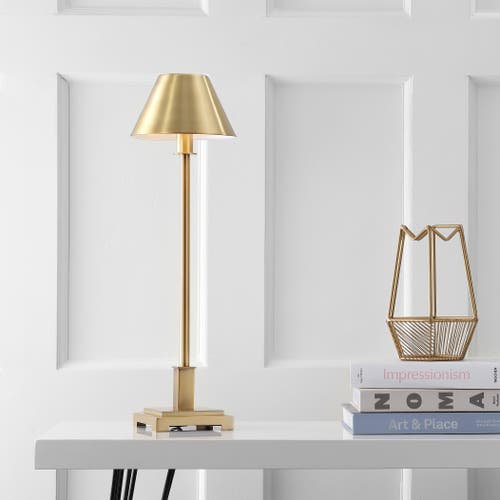 Jonathan Y Designs Roxy 26in Metal Shade Table Lamp In Brushed Brass Gold