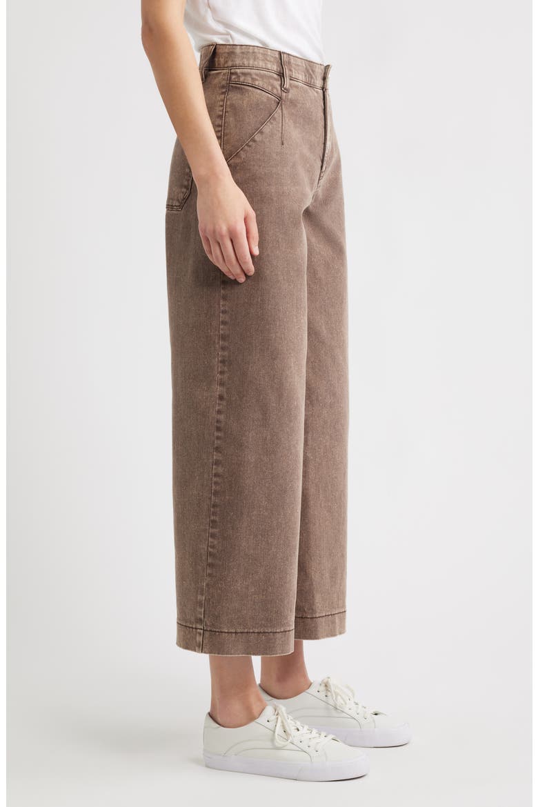 Wyatt Skyrise Washed Ankle Wide Leg Jeans, Alternate, color, WASHED DARK WALNUT