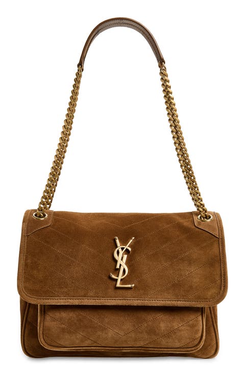 Medium Niki Suede Shoulder Bag
