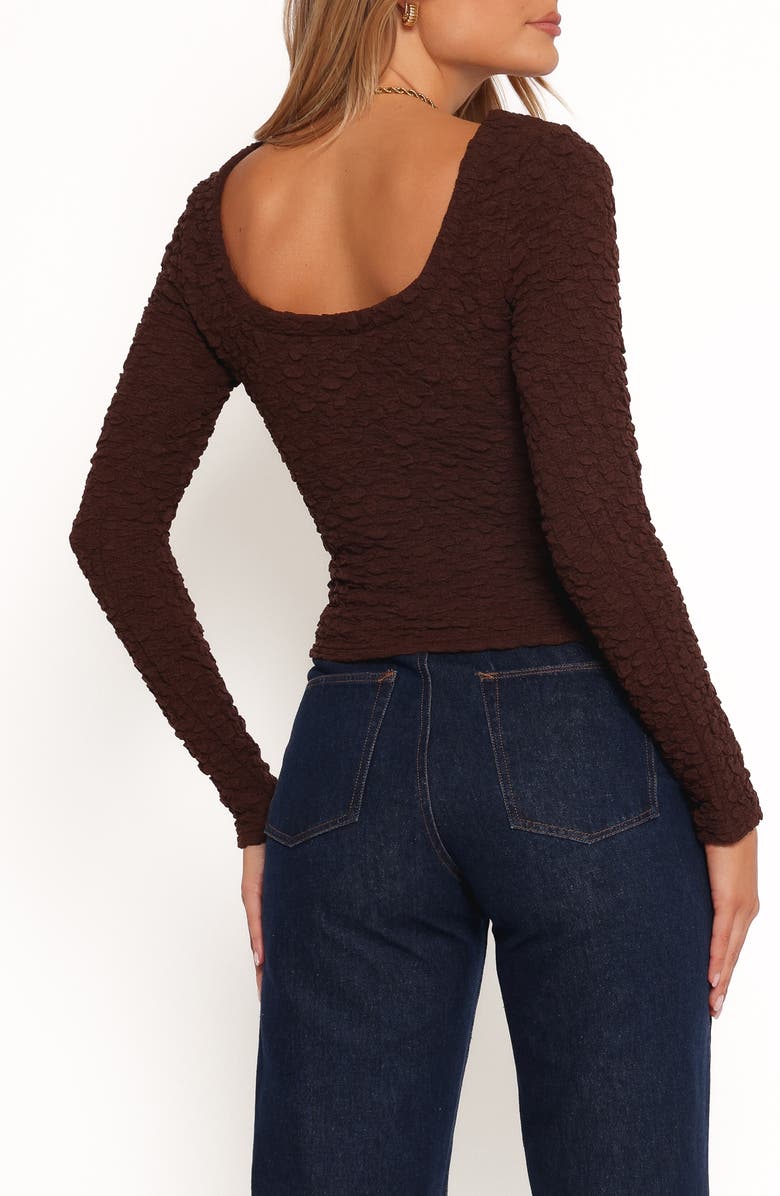 Petal & Pup Warren Puckered Long Sleeve Top, Alternate, color, Brown