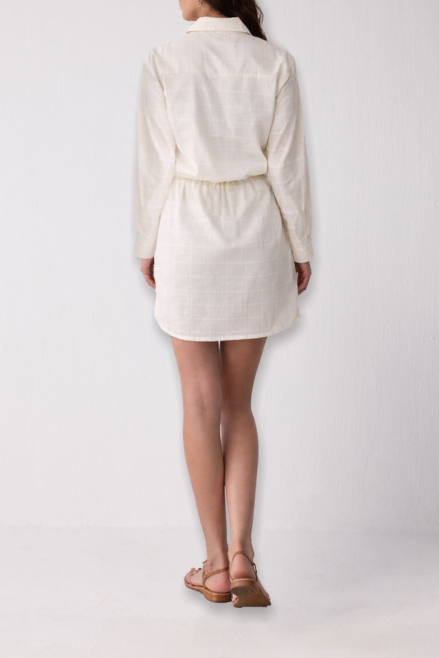Oversized Shirt Dress with Drawstring - image 2