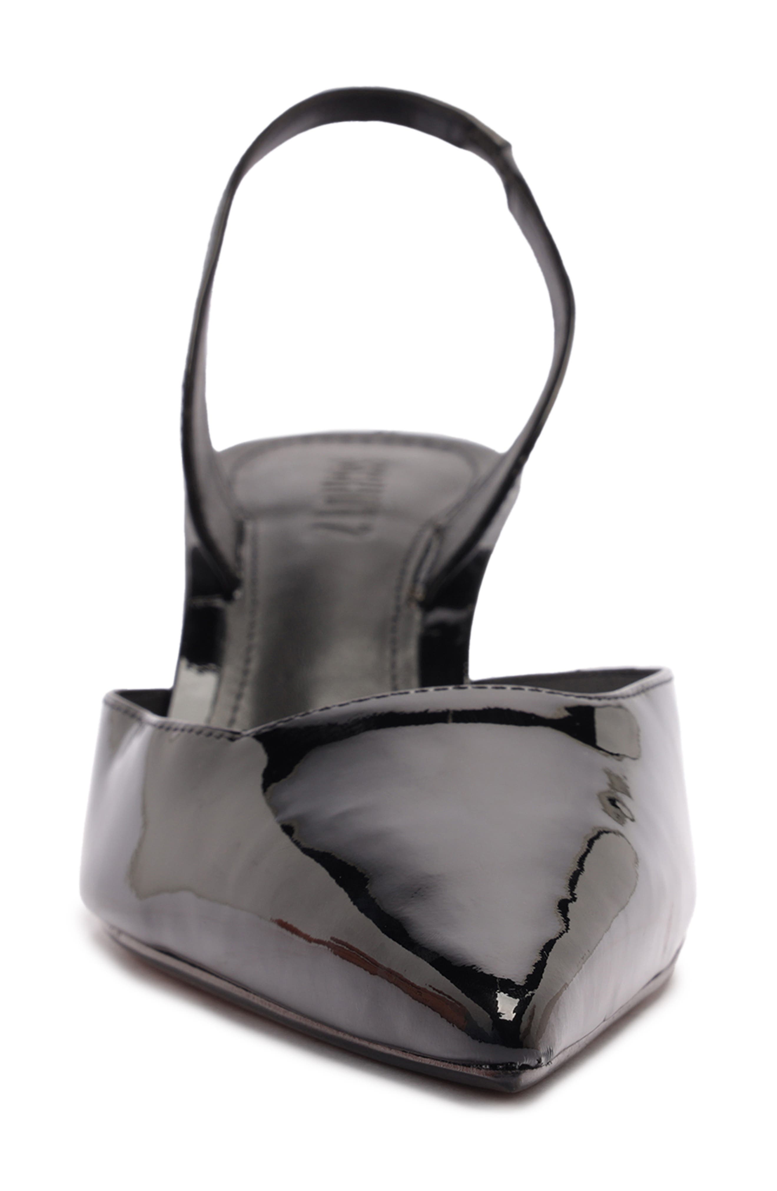 Schutz Paola Mid Slingback Pointed Toe Pump, Alternate, color, Blackdnu