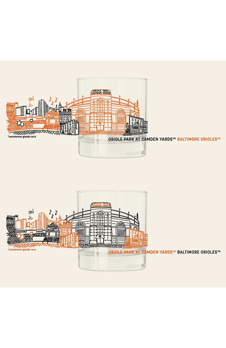 Uncommon Goods MLB Stadiumscape Rocks Glasses - Set of 2, Alternate, color, Baltimore Orioles
