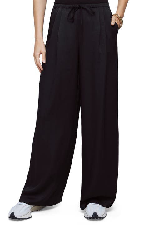 Valerie Wide Leg Satin Drawstring Pants