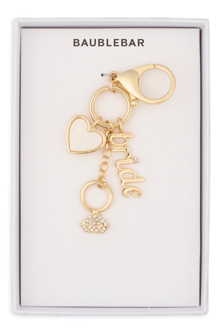Finally the Bride Bag Charm, Main, color, GOLD