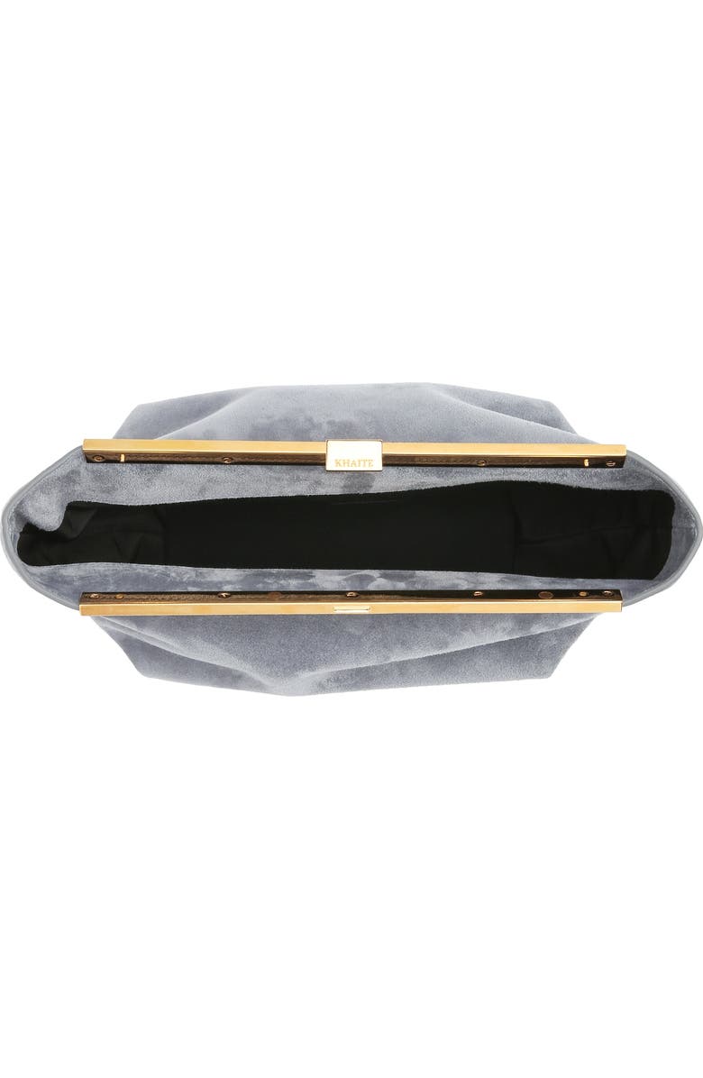 Khaite Aimee Envelope Pleat Leather Clutch, Alternate, color,