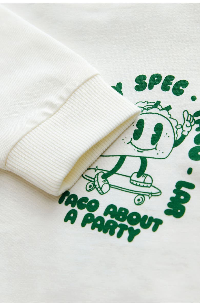 NEXT Kids' Taco Party Long Sleeve Cotton Graphic T-Shirt, Alternate, color, White