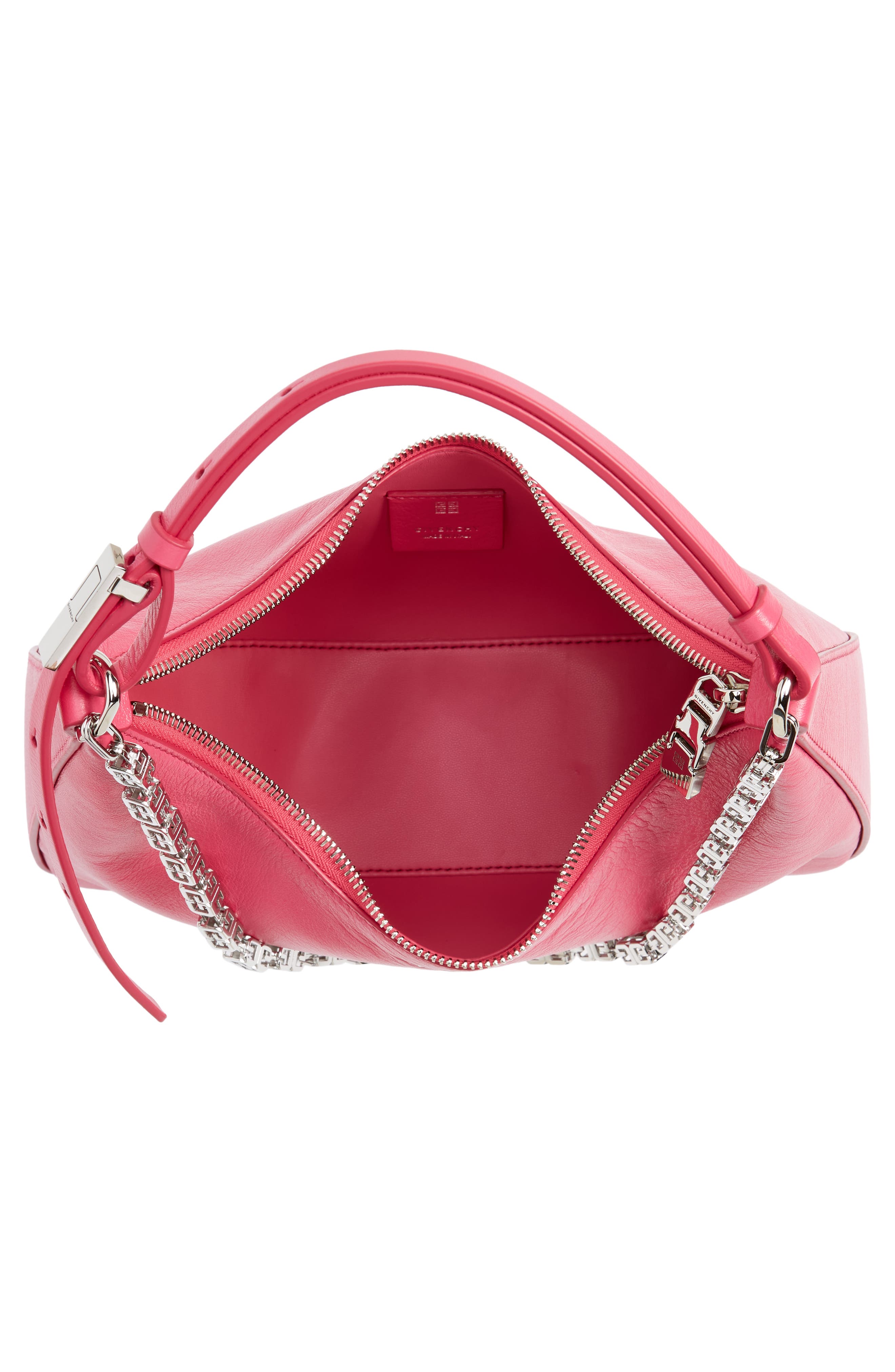 Givenchy Small Moon Cutout Leather Hobo Bag, Alternate, color, 