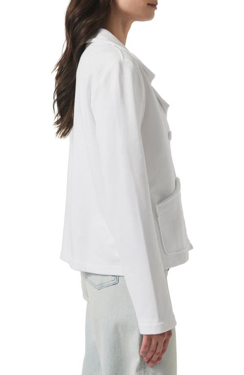 Splendid Diana Double Breasted Cotton French Terry Blazer In White