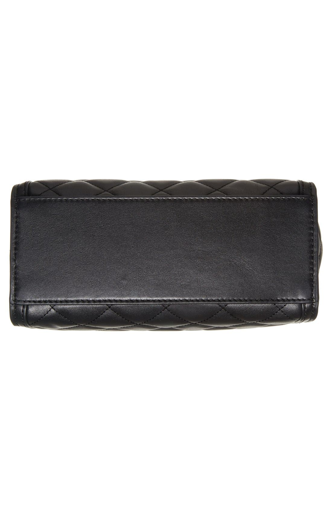 'Medium Selma' Quilted Leather Messenger Bag, Alternate, color, BLACK
