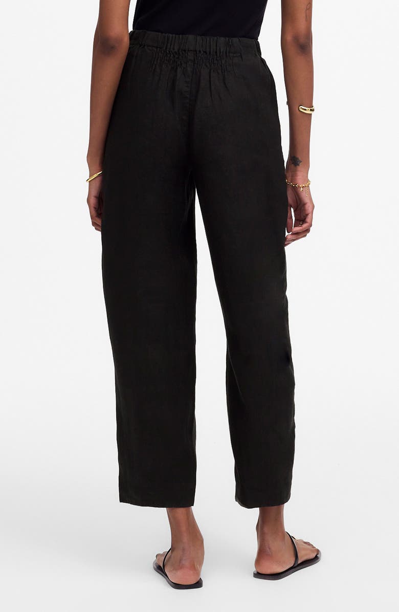 Madewell Barrel Leg Crop Linen Pants, Alternate, color,