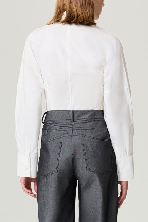 Nocturne Structured Corset-inspired Shirt In White