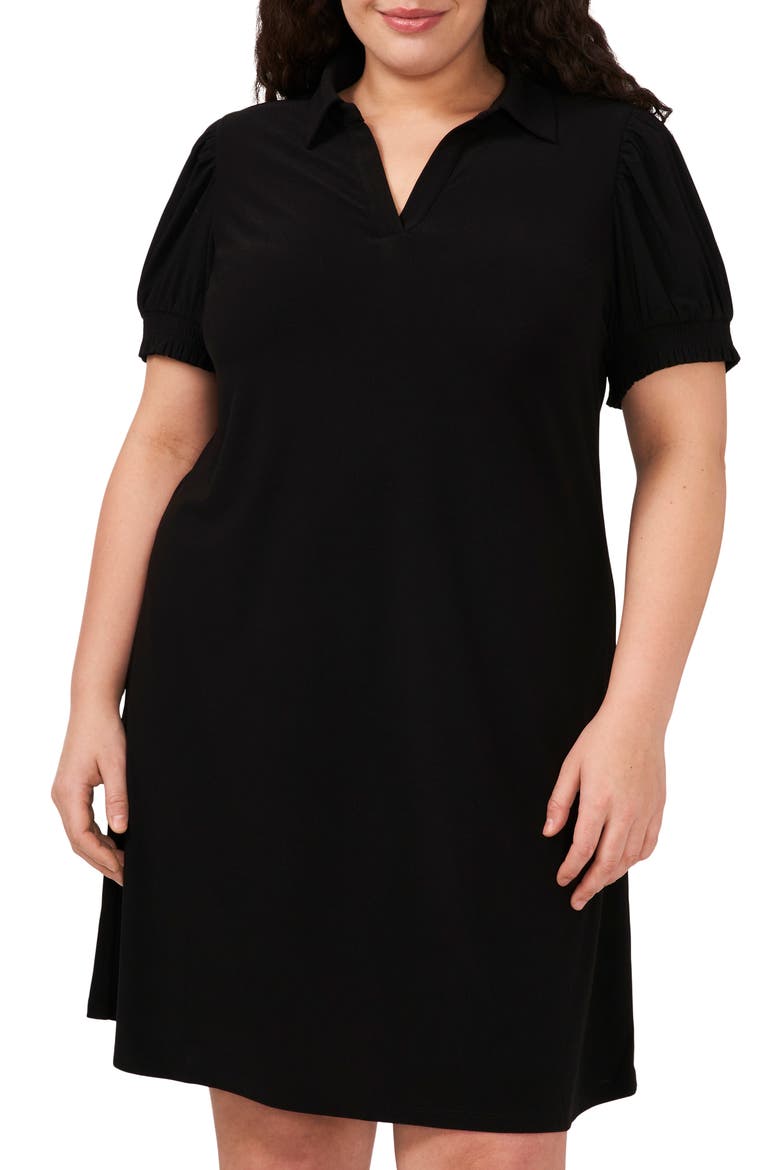 Knit Polo Dress, Alternate, color, RICH BLACK