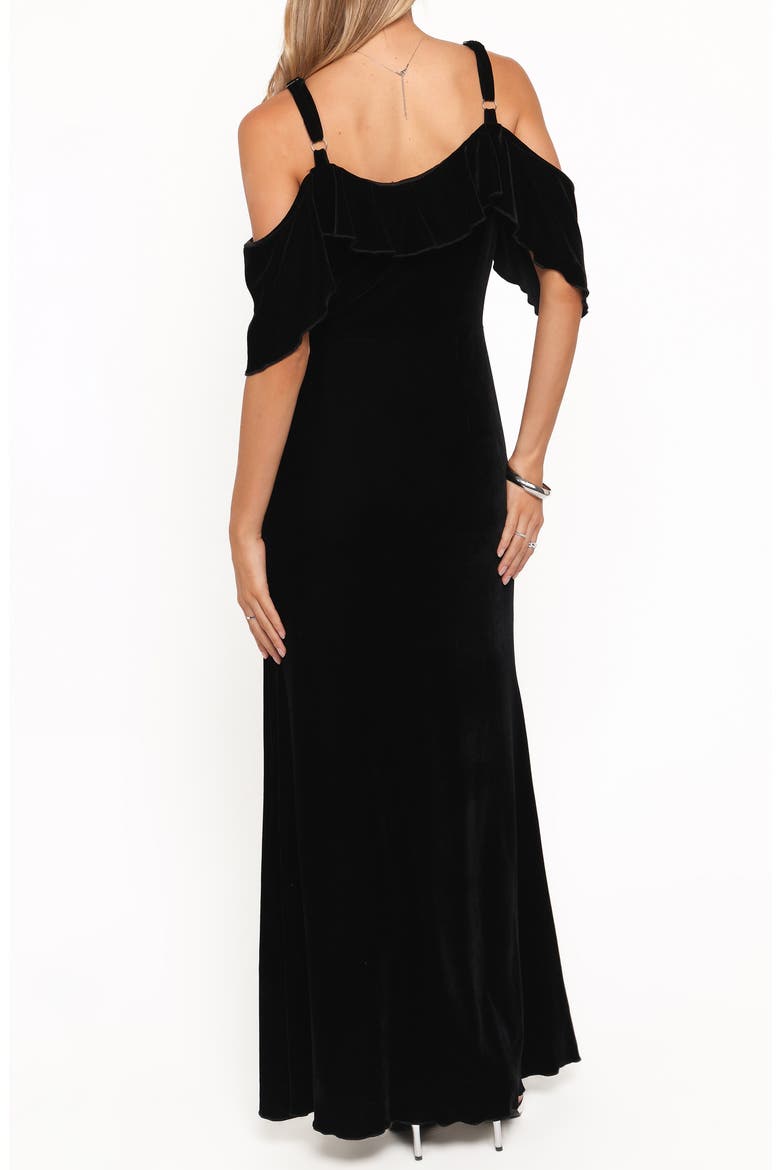 Micah Cold Shoulder Velvet Dress, Alternate, color, BLACK