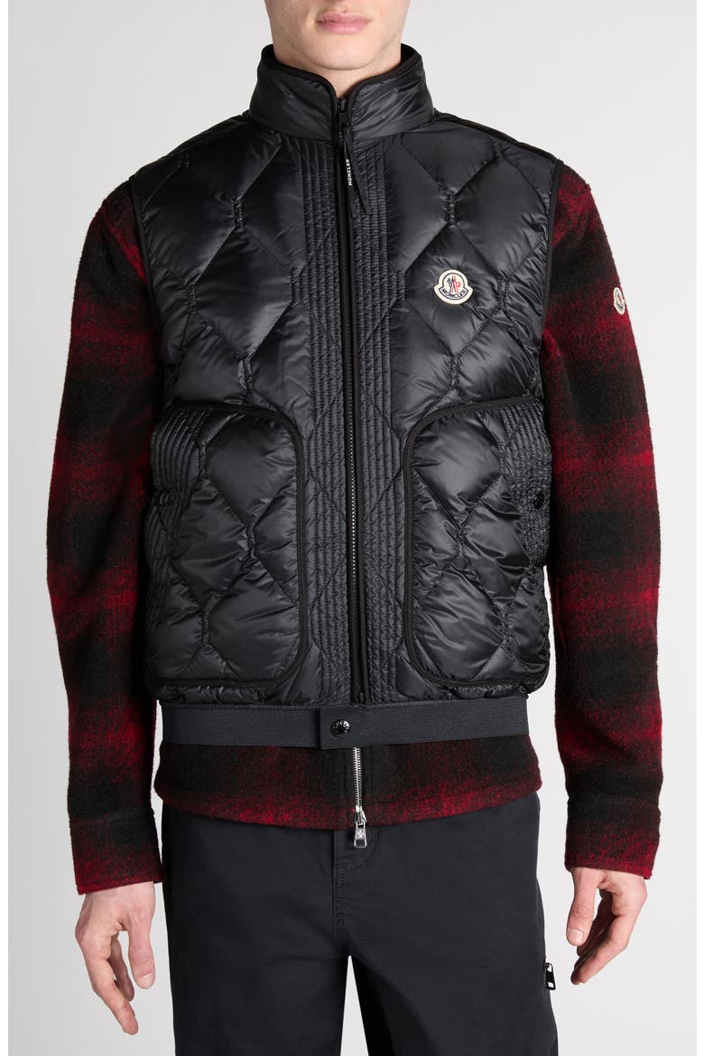 Erelia Diamond Quilted Down Vest, Alternate, color, BLACK