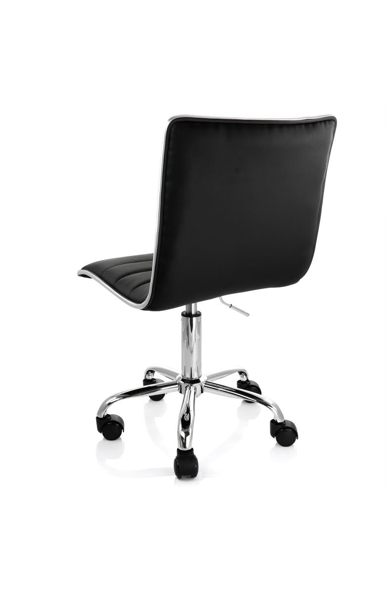 Elama 2 Piece Adjustable Faux Leather Rolling Office Chair, Alternate, color, Black