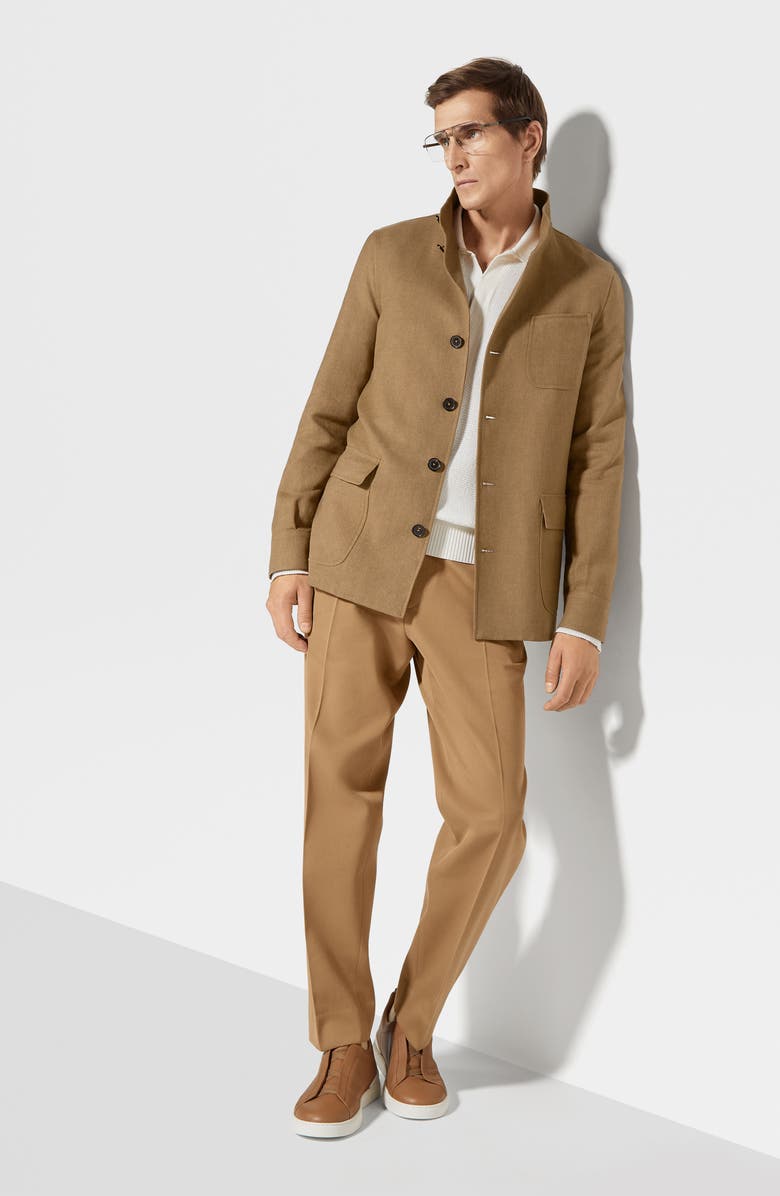 ZEGNA Linen & Wool Chore Jacket, Alternate, color, Atacama