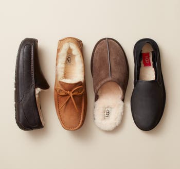 Mens ugg ascot leather slippers on sale online