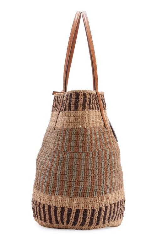 Valentino Vlogo Signature Crochet Straw Tote Bag In Brown