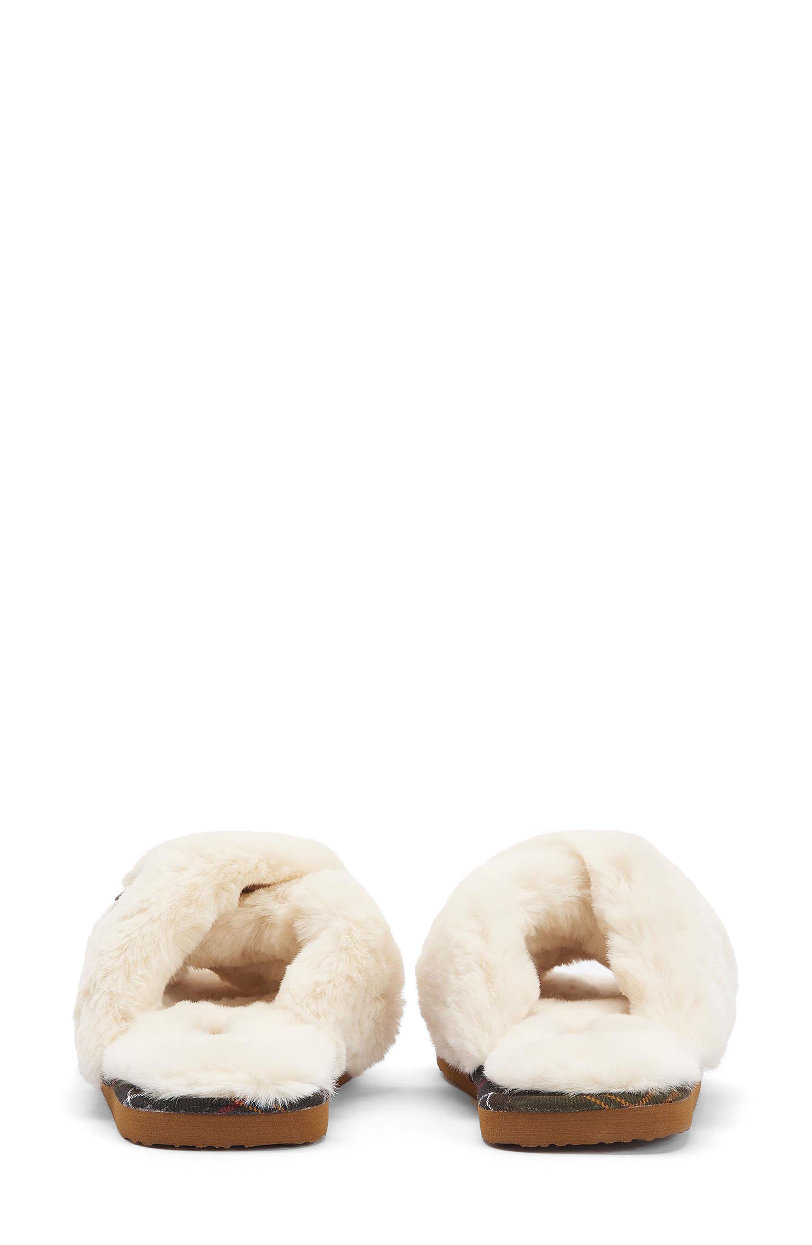 Eliza Faux Fur Slide Slipper, Alternate, color, IVORY