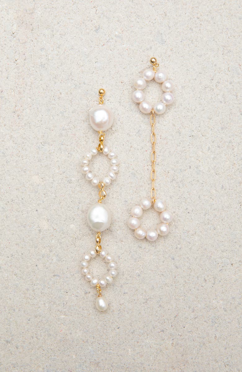 Éliou Sandrine Mismatched Pearl Earrings, Alternate, color,