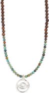 Caputo & Co. Men's Evil Eye Pendant Beaded Necklace