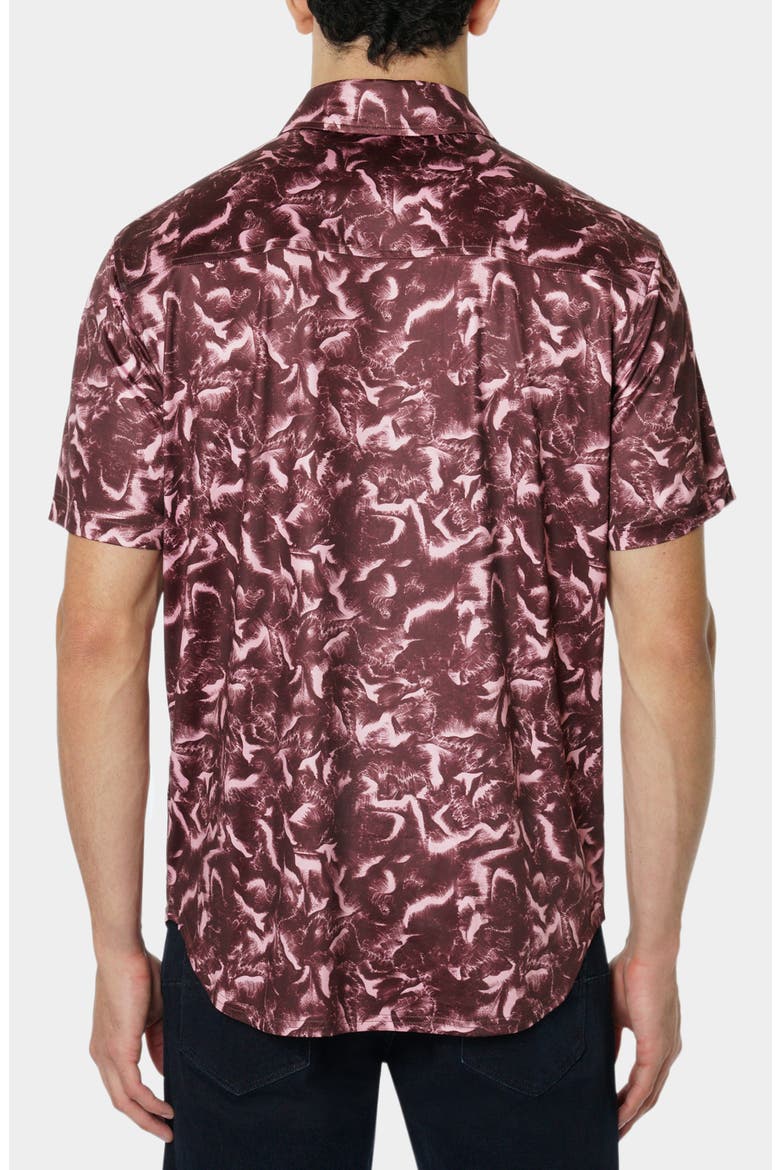 Abstract Print Button-Up Shirt, Alternate, color, BURGUNDY