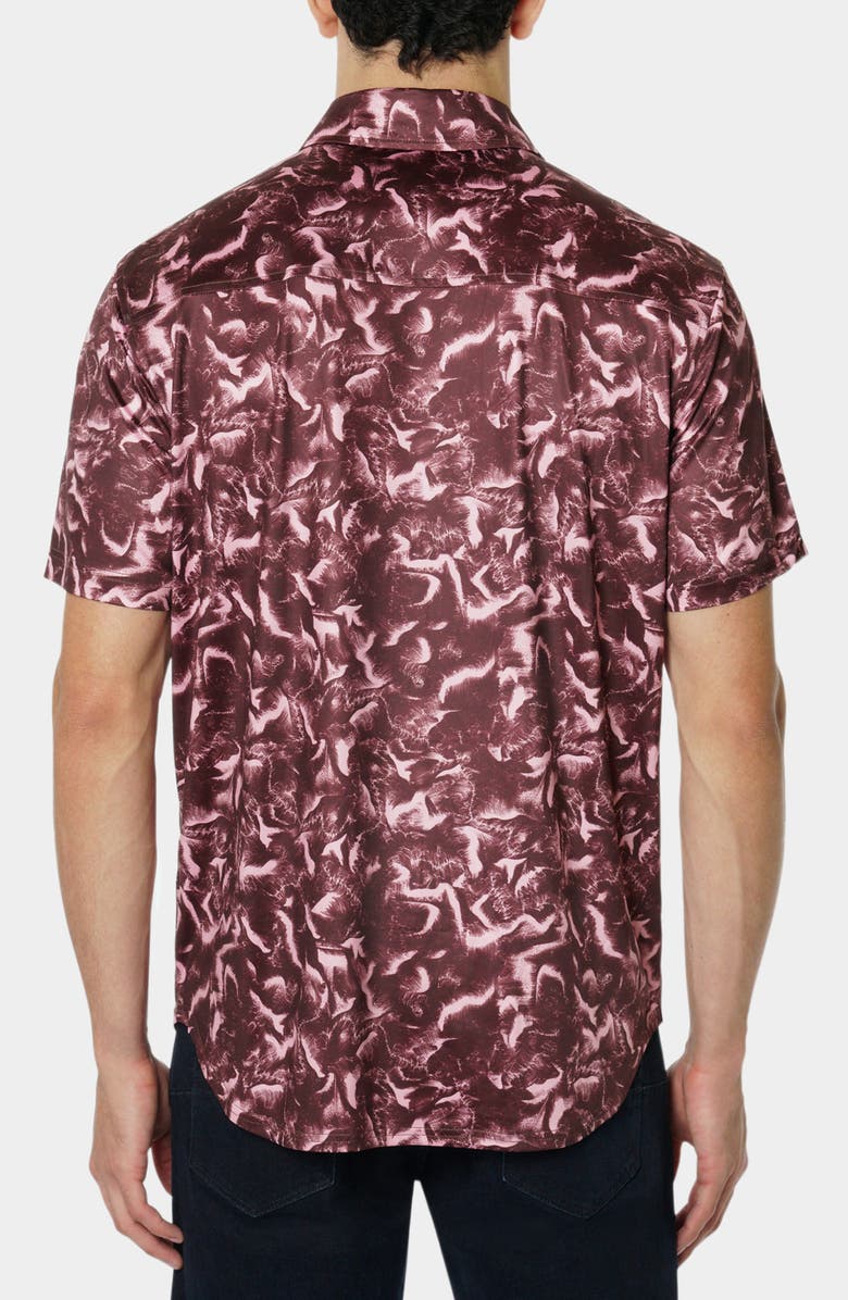 Robert Graham Abstract Print Button-Up Shirt, Alternate, color, Burgundy