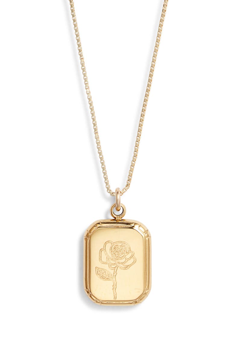 Audrey Birth Flower Pendant Necklace, Main, color, GOLD / JUNE - ROSE