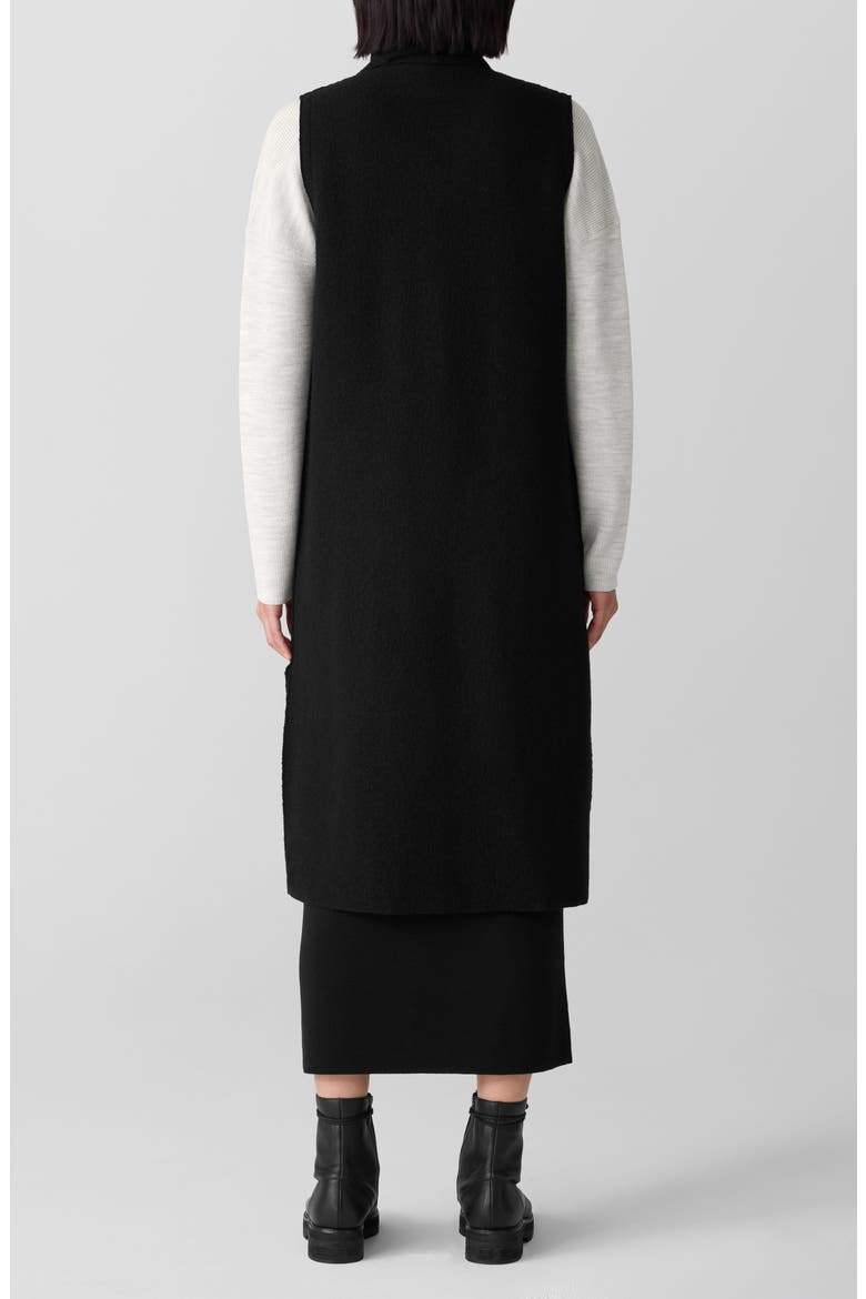 Shawl Collar Wool Longline Vest, Alternate, color, BLACK
