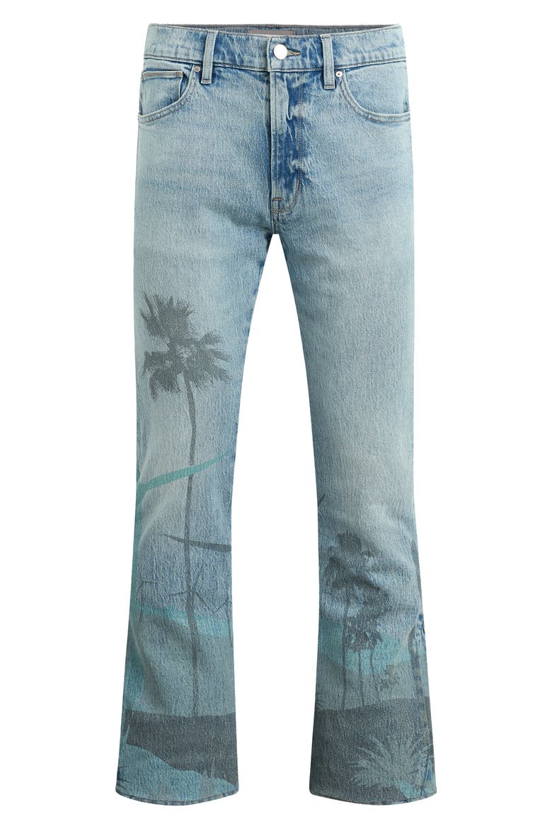 Walker Laser Print Kick Flare Jeans, Alternate, color, SPRING BREAK