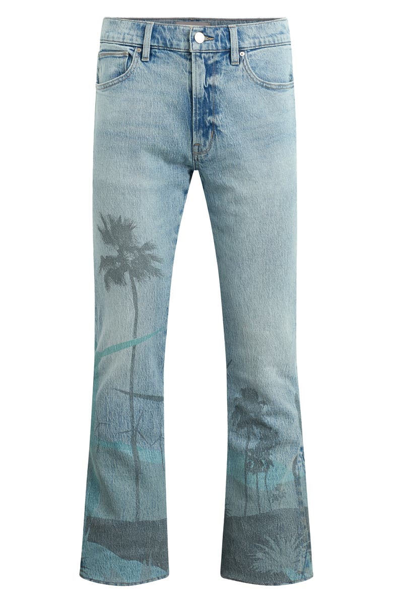 Hudson Jeans Walker Laser Print Kick Flare Jeans, Alternate, color, Spring Break