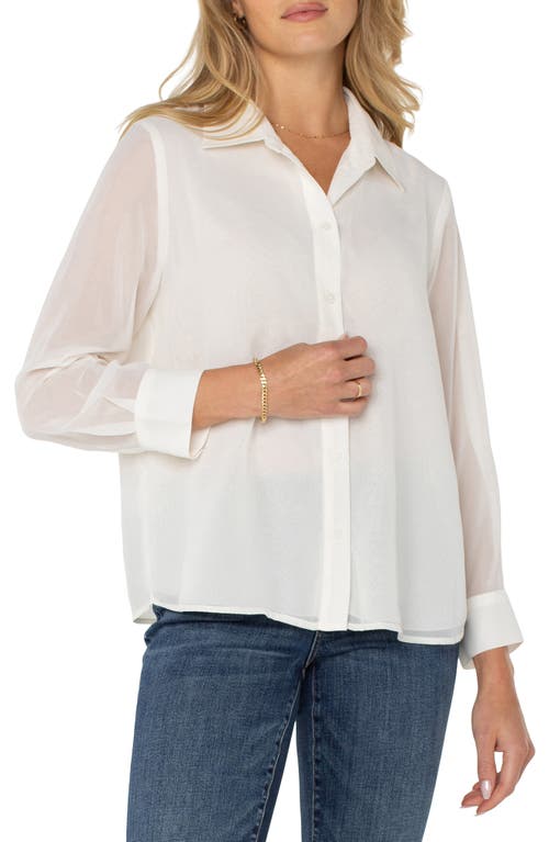 Liverpool Los Angeles Chiffon Button-up Shirt In Ivory