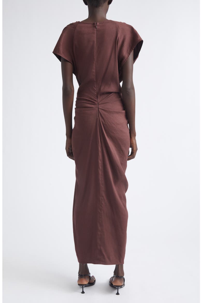 Bettina Stretch Organic Linen Blend Midi Dress, Alternate, color, ESPRESSO