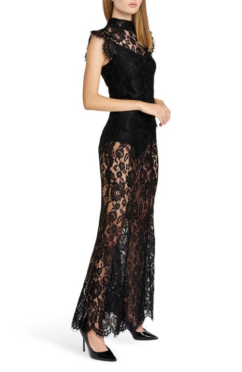 Wayf Cosette Semisheer Lace Maxi Skirt In Black
