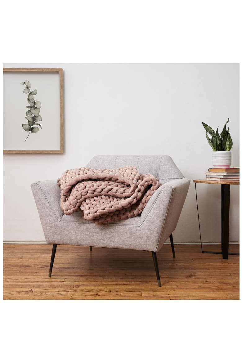 Knit Velvet Weighted Blanket, Alternate, color, ROSE QUARTZ