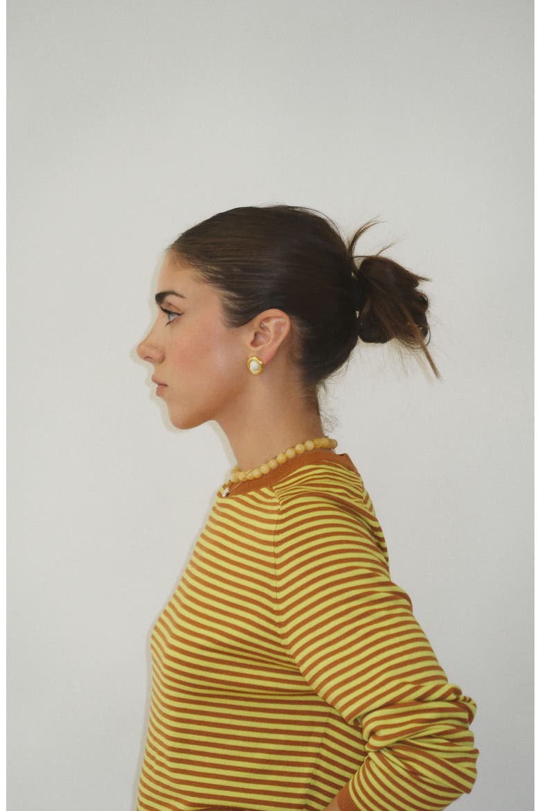 Ellis Earrings, Alternate, color, Cream