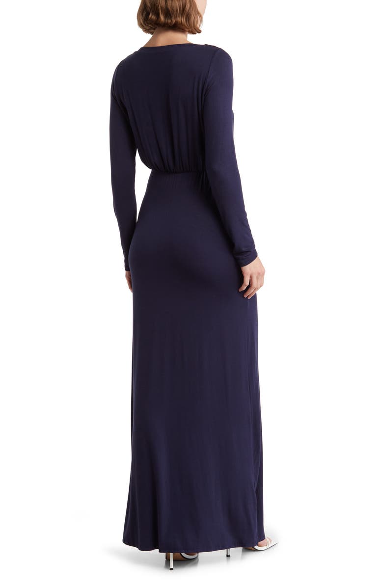 GO COUTURE Long Sleeve Maxi Dress, Alternate, color, Navy