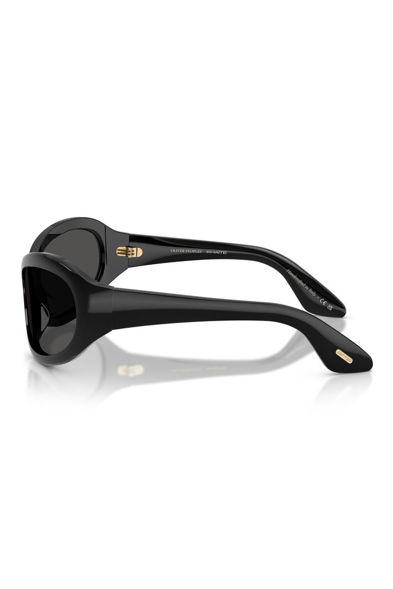 64mm Khaite Oval Sunglasses, Alternate, color, BLACK / GREY