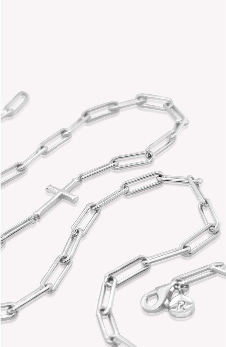 Rizen Jewelry Chain Breaker Cross Necklace, Alternate, color, Sterling Silver