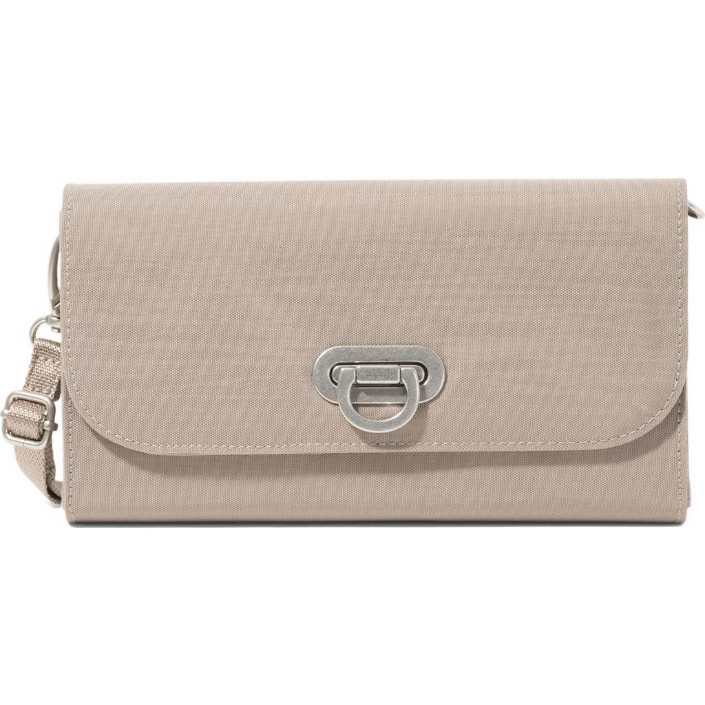 Baggallini Coastal Flip Lock Rfid Phone Wallet Crossbody Bag In Neutral
