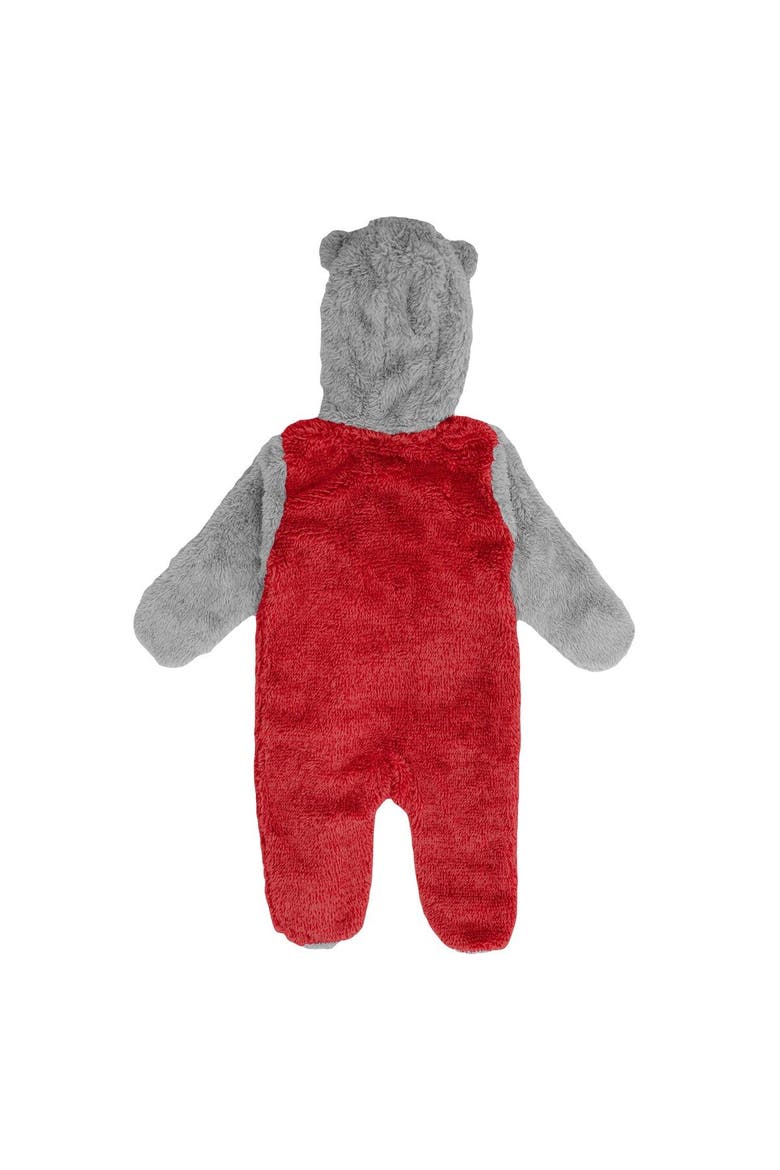 Newborn and Infant Red/Gray Cincinnati Reds Game Nap Teddy Fleece Bunting Full-Zip Sleeper, Alternate, color, Red