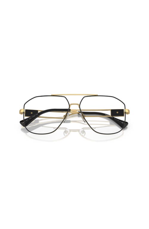 Versace 59mm Pilot Optical Glasses In Gold