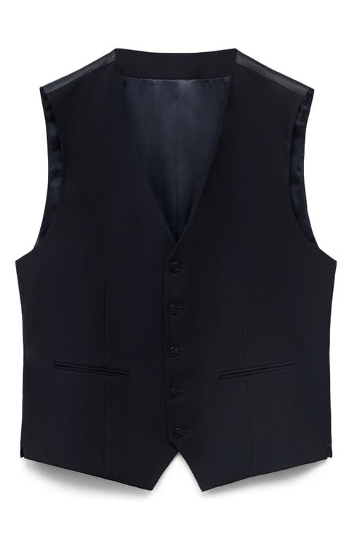 Mango Paris Superslim Fit Stretch Suit Vest In Blue