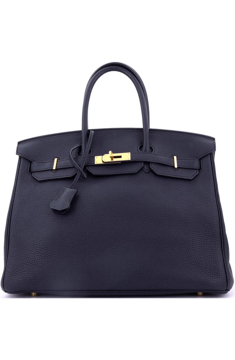 Pre-Owned Hermes Birkin Handbag Blue Togo with Gold Hardware 35, Main, color, Bleu Indigo