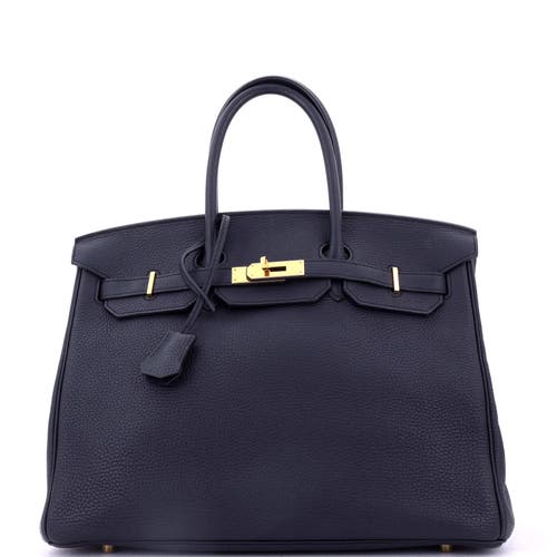 Pre-owned Hermes  Hermes Birkin Handbag Blue Togo With Gold Hardware 35 In Blue