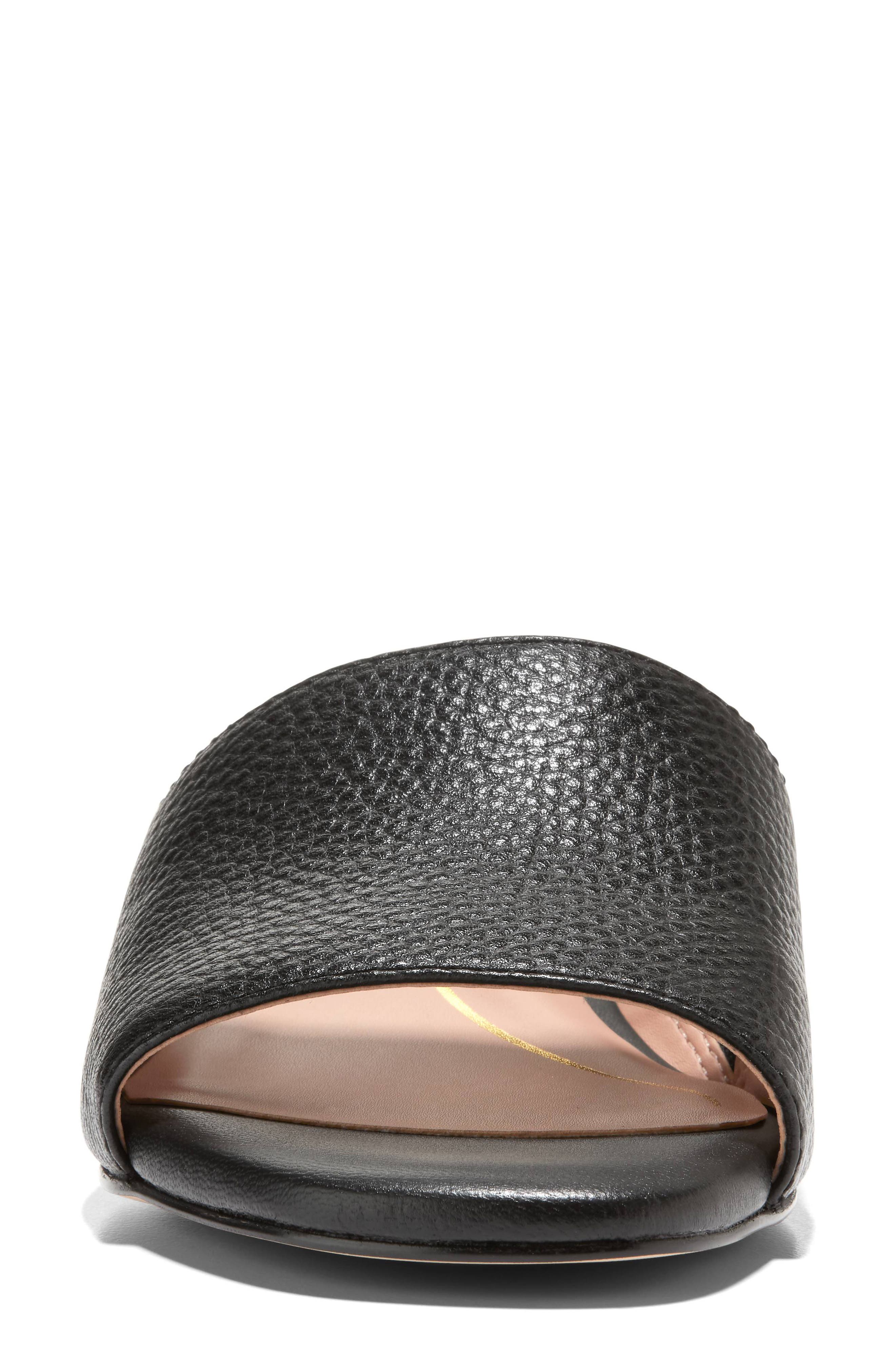 Cole Haan Calli Single Band Block Heel Slide Sandal, Alternate, color, Black Ltr