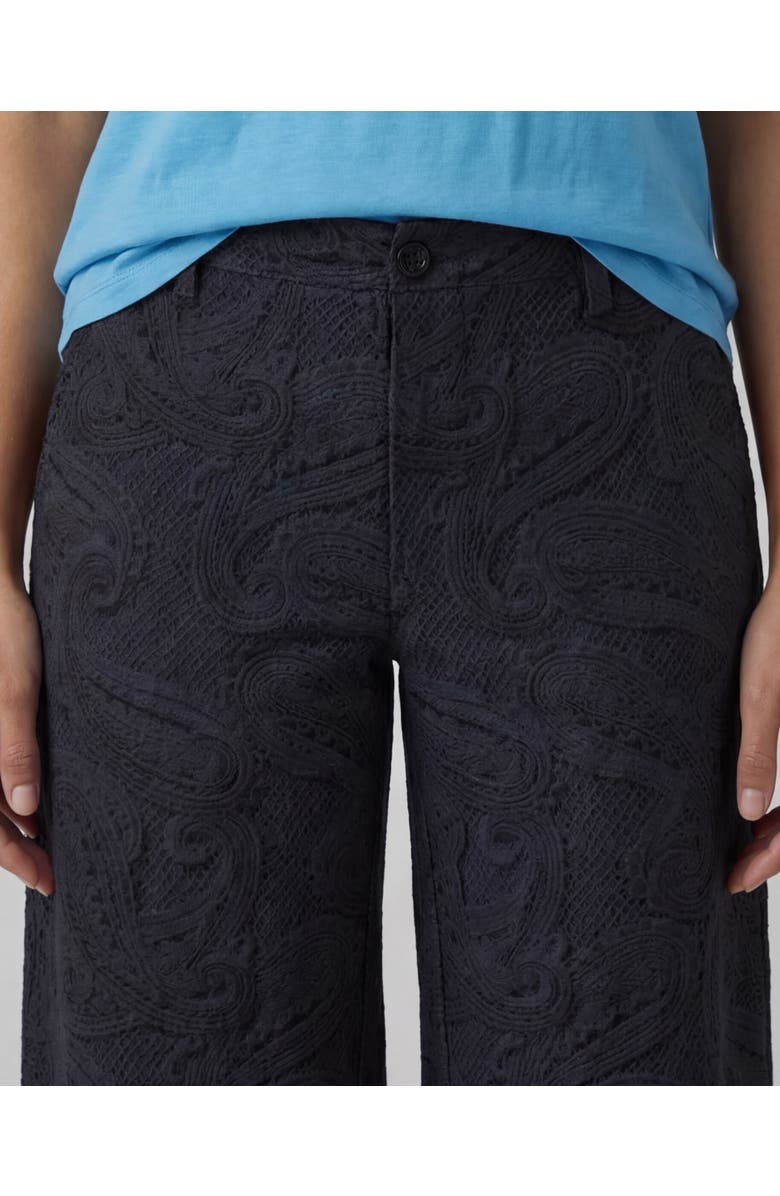 Lords of Harlech Crochet Paisley Womens Wool Wide-leg Pant, Alternate, color, Crochet Paisley Caviar