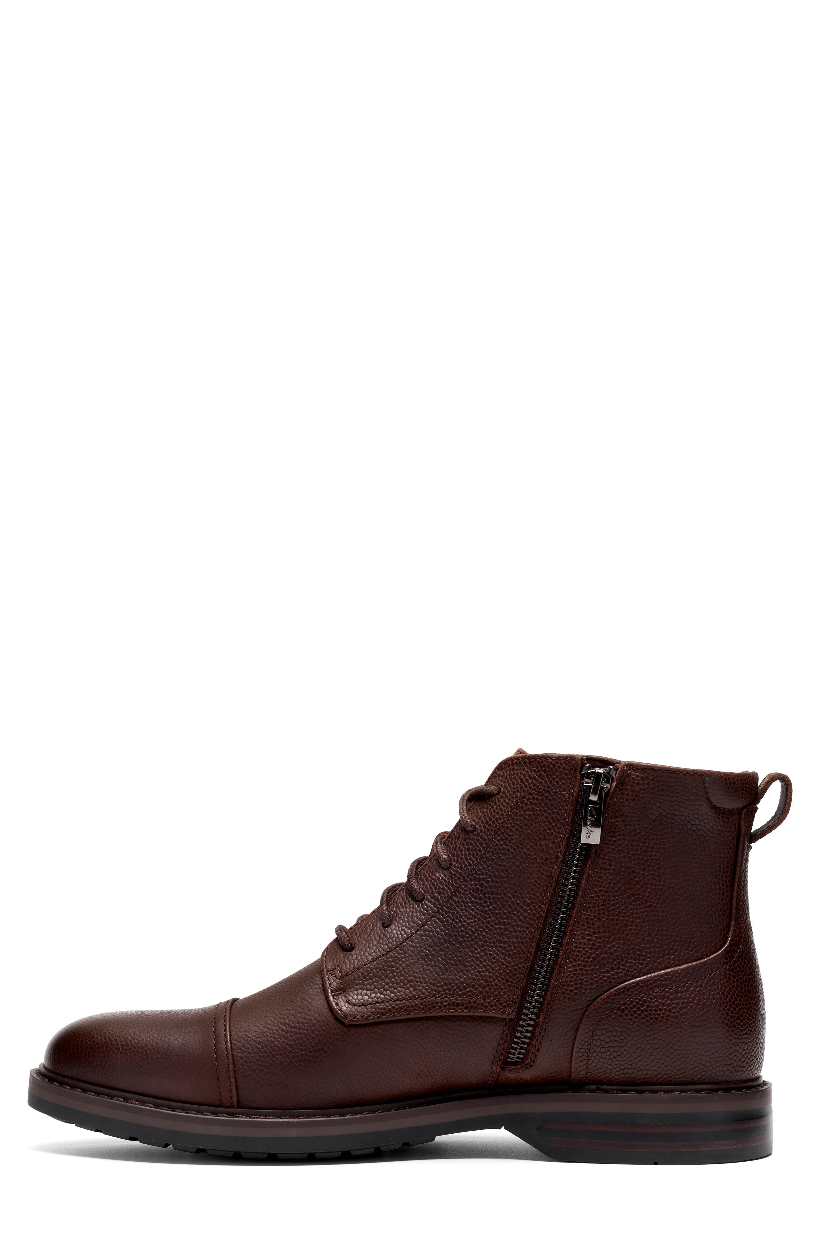 Aldwin Leather Cap Toe Boot, Alternate, color, BROWN LEATHER