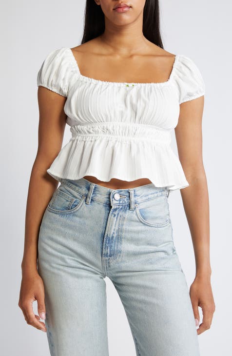 Rosette Lace Trim Top